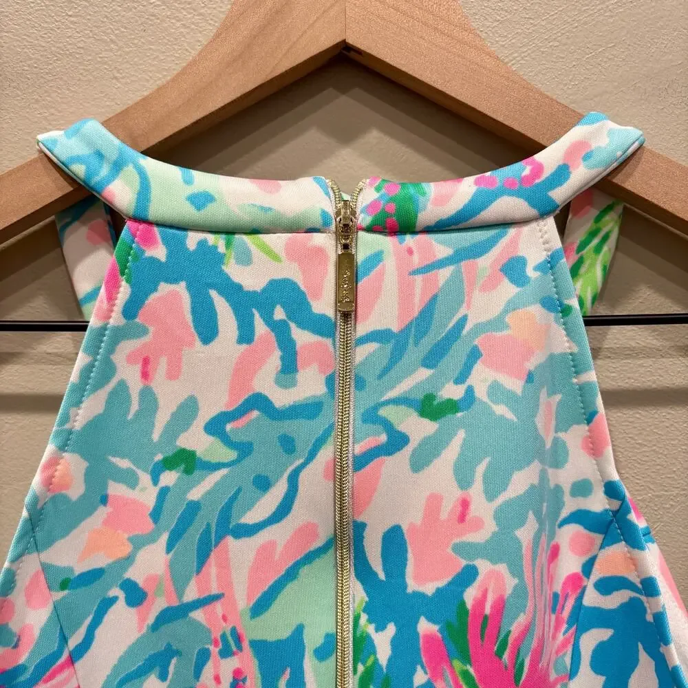 Lilly Pulitzer Girls Sophelia Shift Dress in Multi Coral Bay - Size: 12